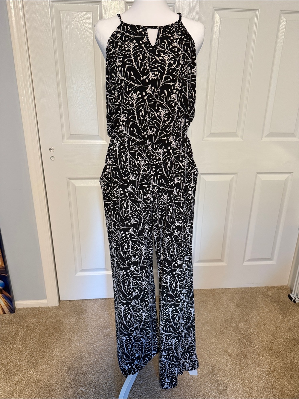 Goldrey Black & White Printed Jumpsuit - Medium